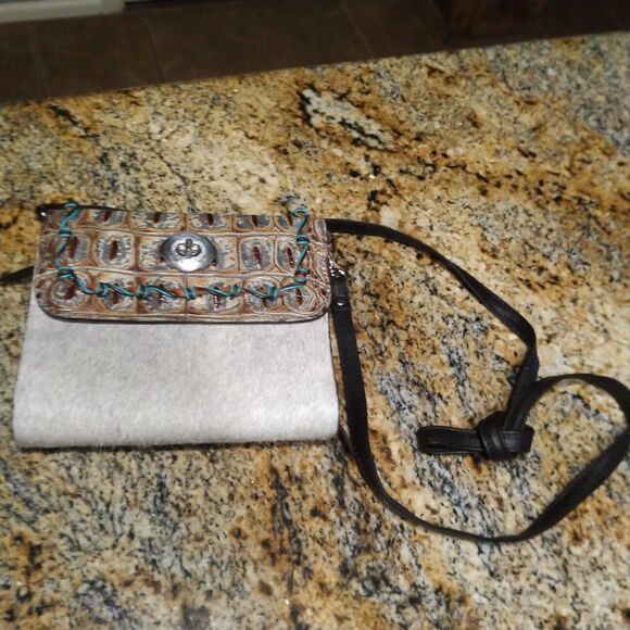 Lonestead Range Genuine Embossed Leather Cowhide Western Crossbody Bag Purse - Picture 6 of 16